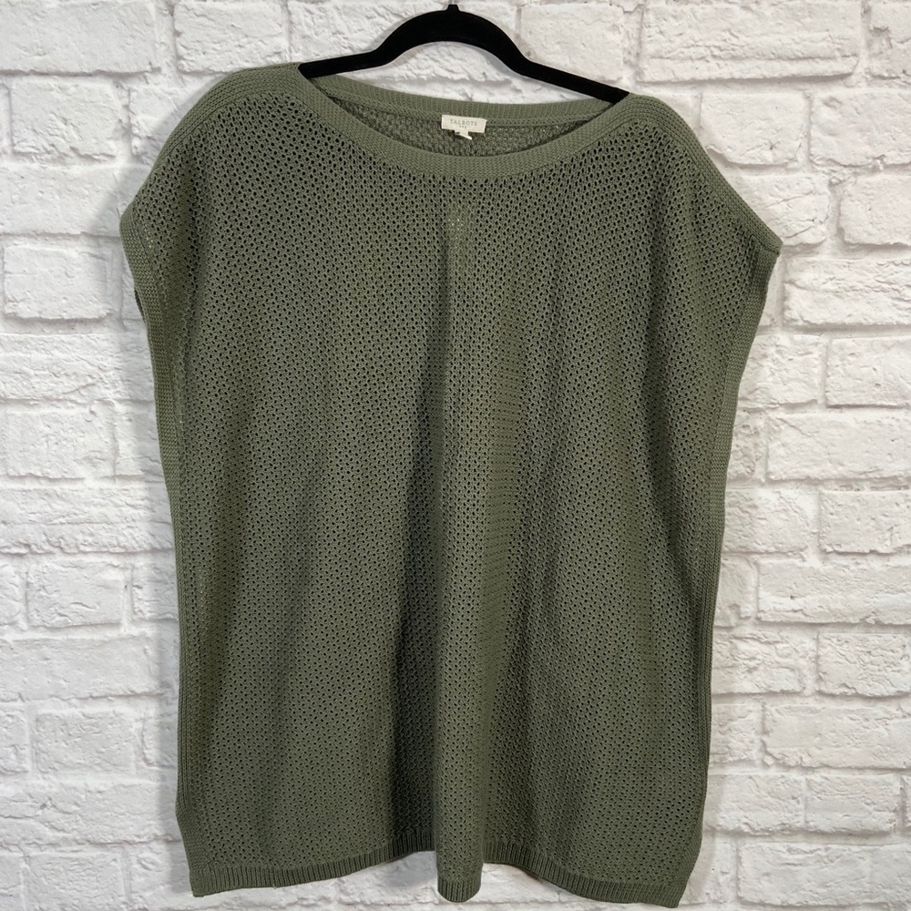 Talbots Olive Green Sweater Cape